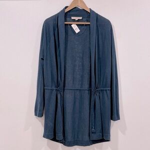 LOFT Linen Blend Lightweight Drawstring Cardigan, Size M, NWT